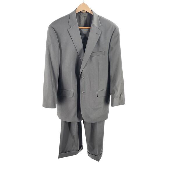 Cianni Celleni men's wool suit 48R olive gray super 110's high twist wool formal - Picture 1 of 16